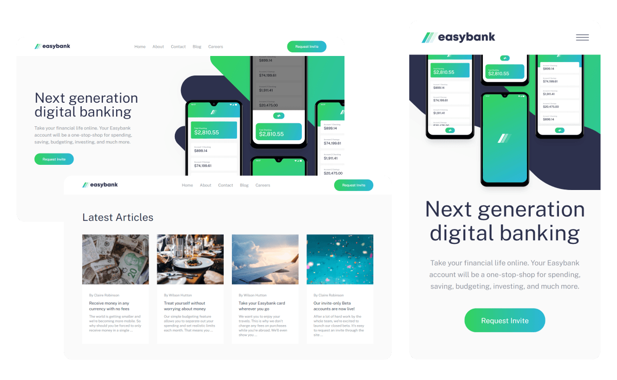 Easybank website preview